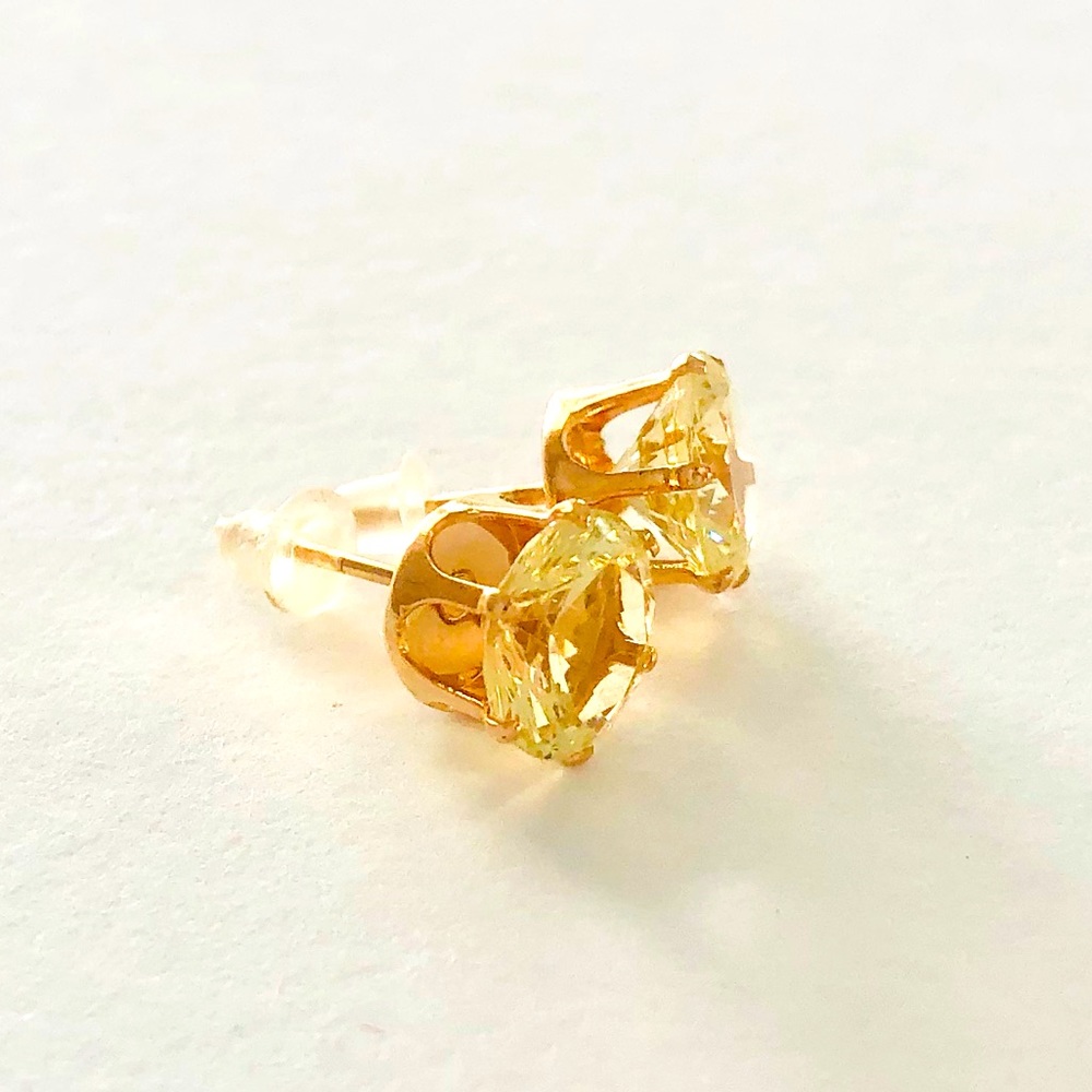 Sunny yellow crystal studs - NWT